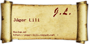 Jáger Lili névjegykártya