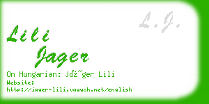 lili jager business card